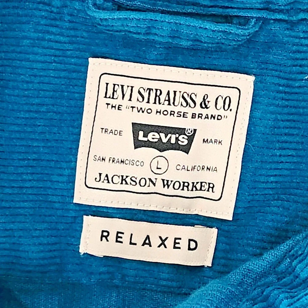 Levi's Jackson Worker Shacket Men's L Blue Corduroy Button Up‎ Gorpcore Button